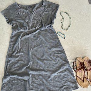 Prana Gray Dress with Lace Front Detail